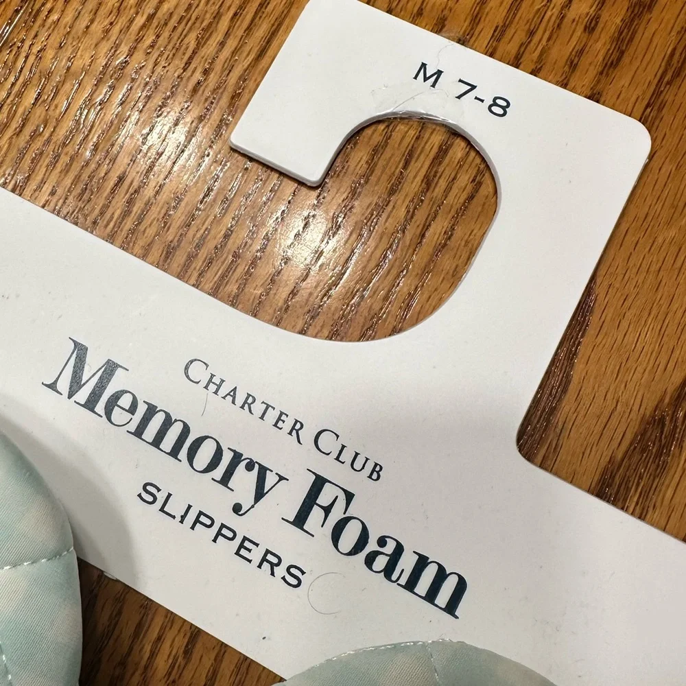 CHARTER CLUB Quilted Gingham Slippers Size Medium 7 8 - Picture 6 of 6